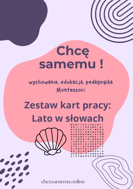 Zestaw kart pracy: lato w słowach 